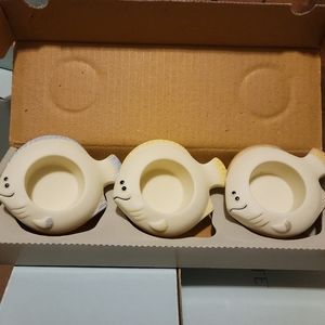 Partylite Aqua Pals Fish Floater Tealight Trio Set of 3 Retired